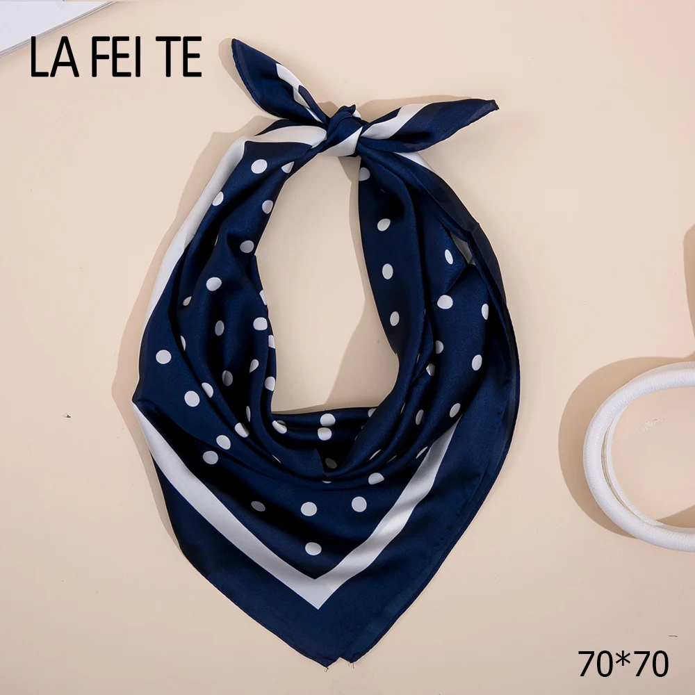 

Polka Dot Square Silk Scarf Women Female Neckerchief Bandana Chiffon Satin Shawl Head Bag Hair Neck Women Scarf For Ladies 2019