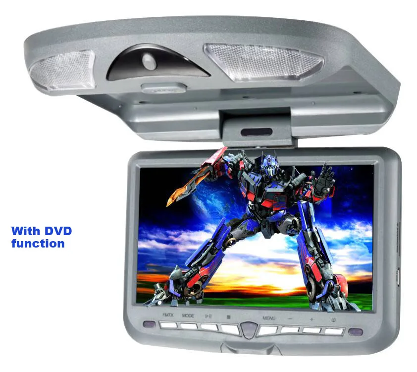 LCD Screen Car Roof Mounted 9 inch TFT DVD Player IR & FM Transmitter