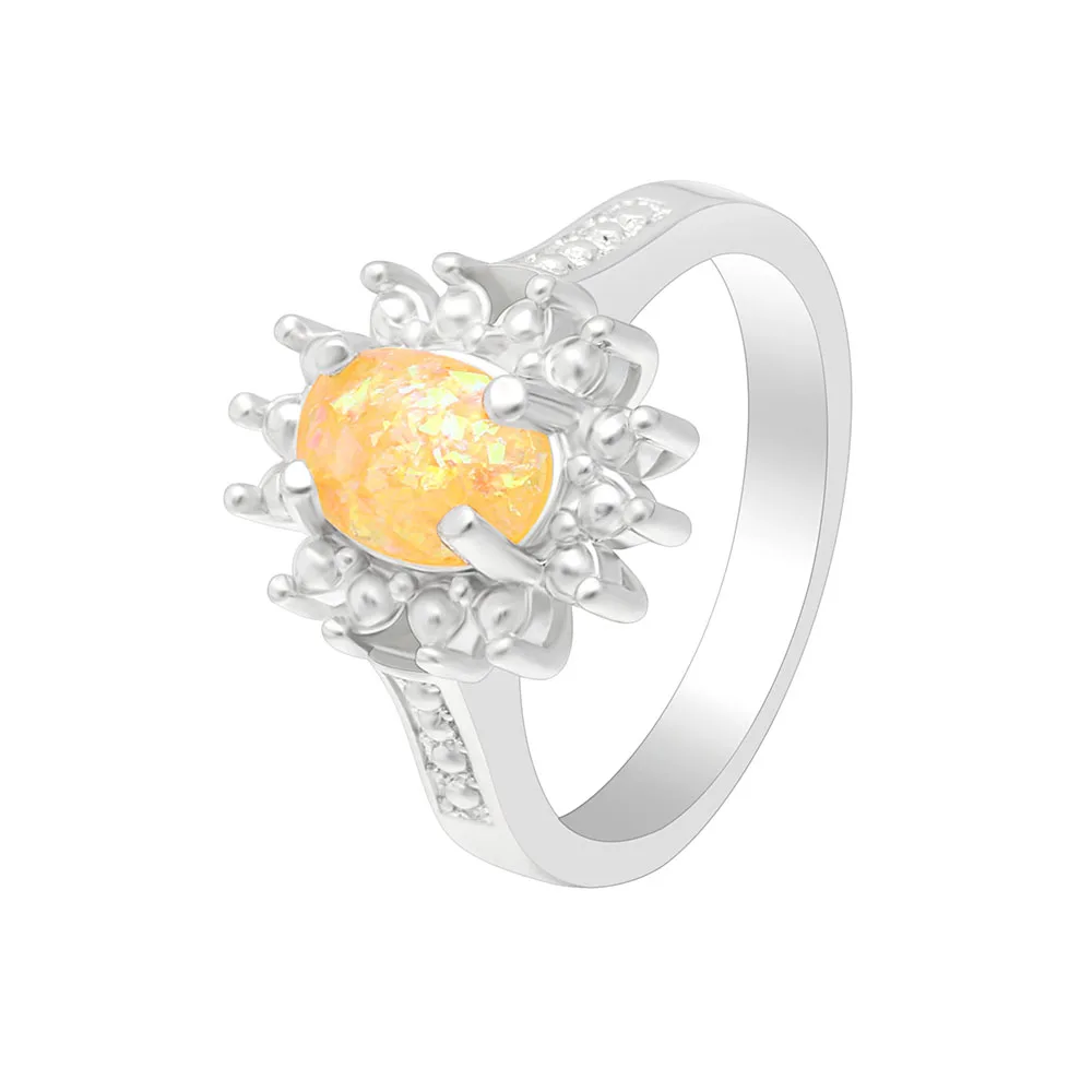 Кольца UFOORO Fire opal дизайнерские серебряные кольца в цветочек уникальные