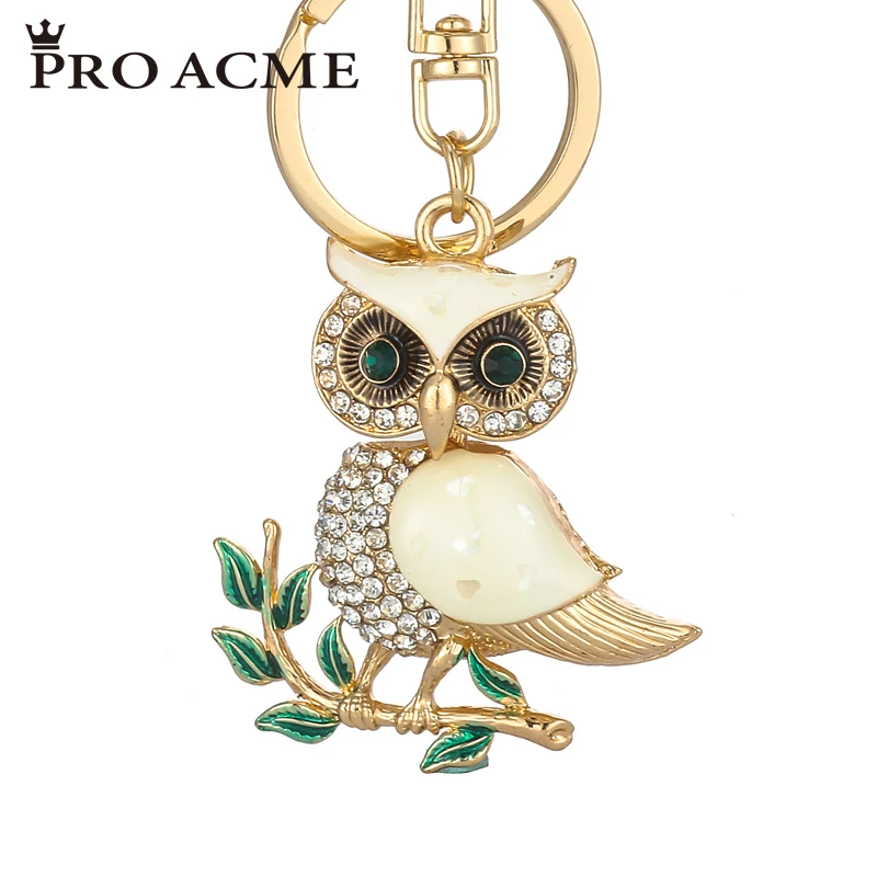 

Pro Acme Owls Rhinestone Key Chains Key Rings HandBag Keychain For Women Car Keyring Purse Bag Buckle key holder PWK0564