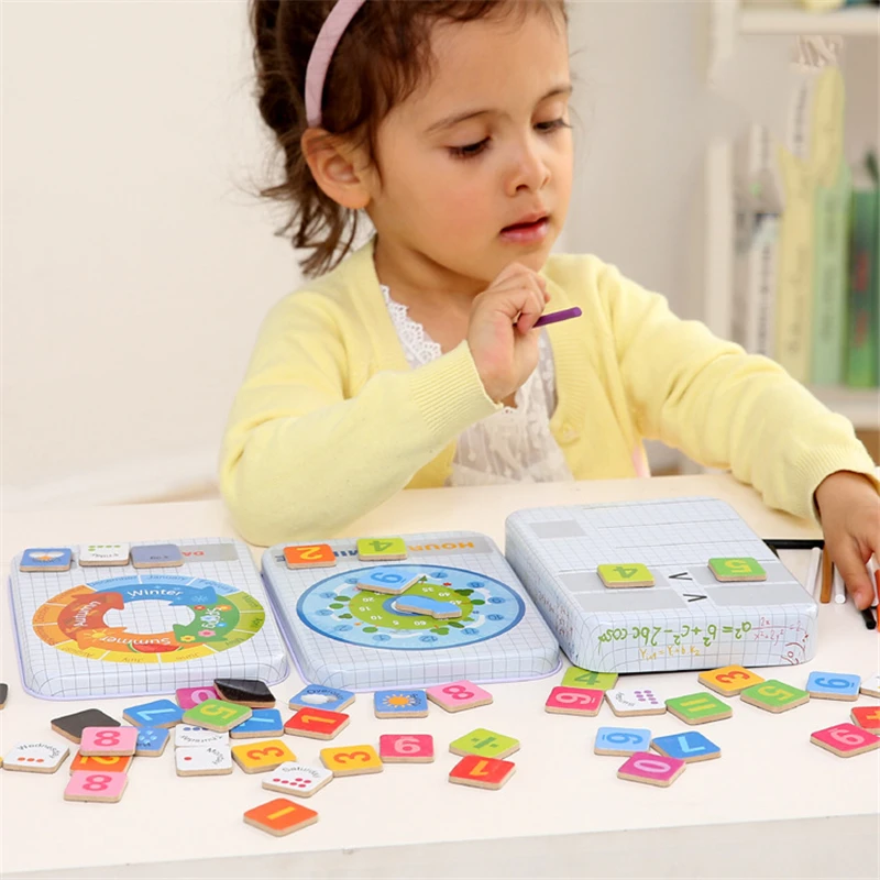 Eva2king niños Juguetes de Montessori matemáticas aritmética operación Oyuncak Montessori Educativo juguete Educativo de madera de Juguetes