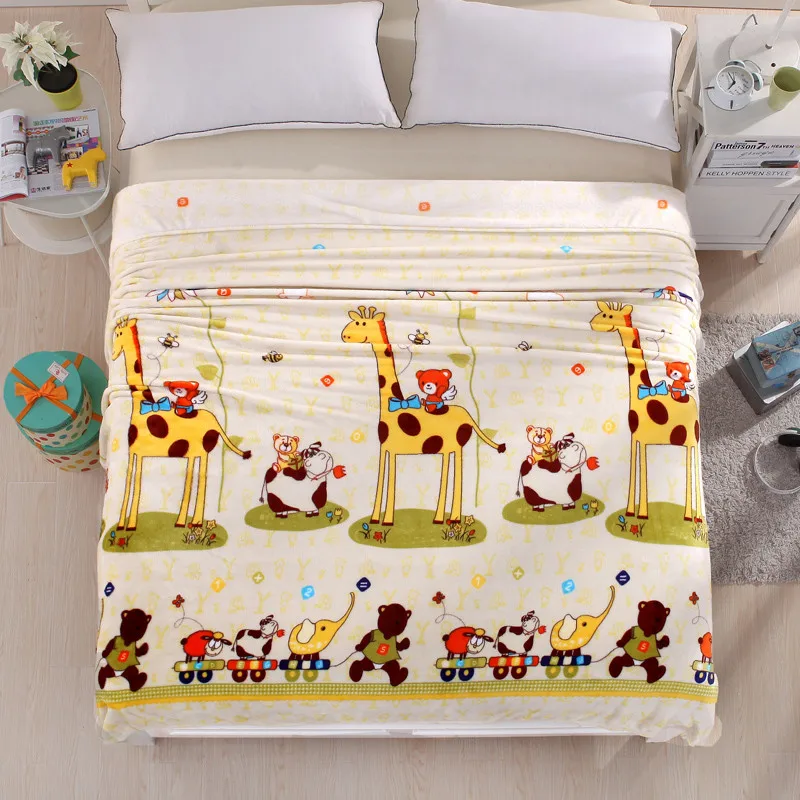 

2017 New Arrival Cartoon Animal Design Coral Fleece Flannel Warm and Soft Bed Sheet Kids Blanket