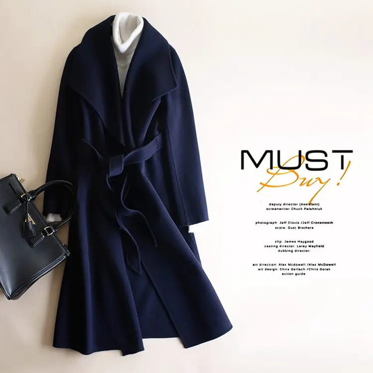 Wool Jacket Women Double Side Sheep Wool Coat Long Jackets For Ladies Elegant Winter Autumn Outwear Coats 2018 Loose Belt CH592 (10)
