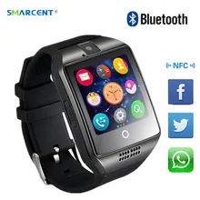 Bluetooth Smart Watch Q18 With Camera Facebook Whatsapp Twitter Sync SMS Smartwatch Support SIM TF Card For IOS Android pk dz09