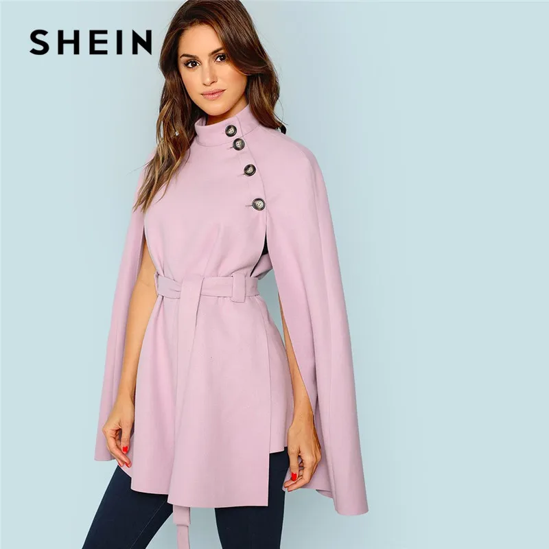 SHEIN Стильное Пальто Пончо В Винтажном Стиле Модное Укороченное С