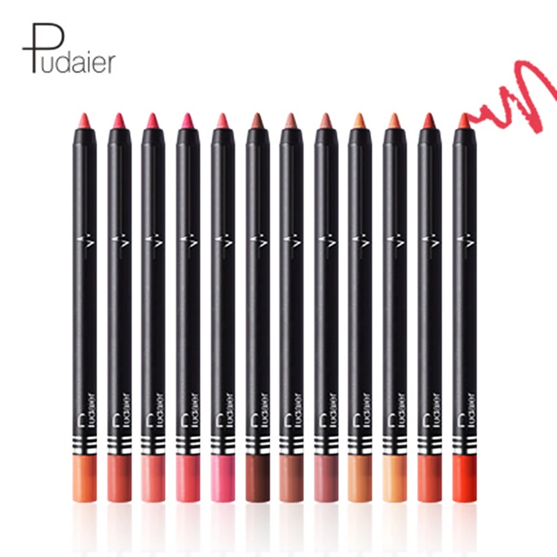 Professional Matte Lip Liner Pens Waterproof Lipstick Pencils Colorful
