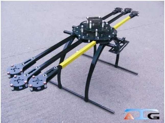 

ATG 700-AL CRP Carbon Folding Frame Hex rotor Hexa Multi-copter W/Tall landing