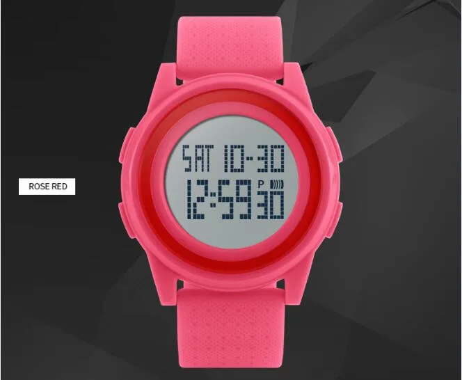 Женские спортивные часы SKMEI, брендовые, повседневные, цифровые часы, многофункциональный, водонепроницаемый, светодиодный, женские наручные часы, 4 цвета