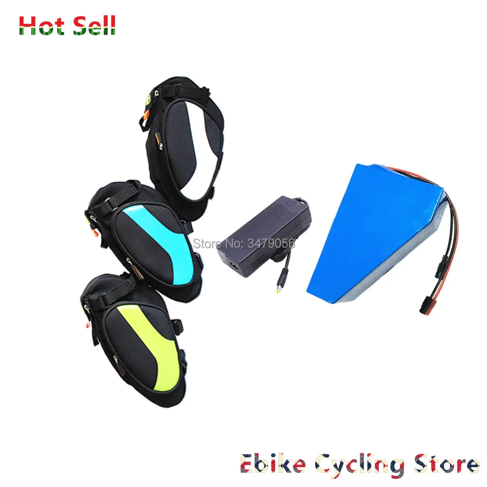 Perfect Free Shiping backup 36v 48v seat bag triangle battery 10ah 10.5ah 12ah 13ah 14ah 16ah 17ah for 250w 350w 500w motor battery 3