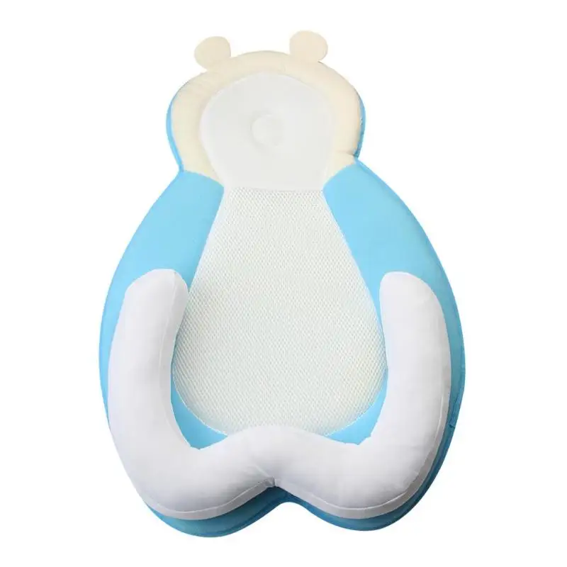 Переносная детская кроватка Подушка для сна многофункциональная переносная детская кроватка с милым медведем Подушка для сна детская позиционная площадка для путешествий - Цвет: Синий