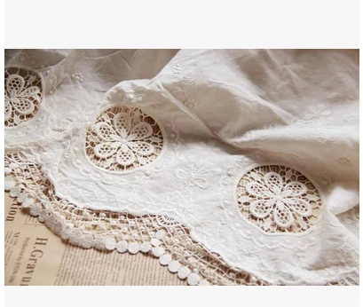 White Cotton Embroidery Eyelet Lace Fabric  Cotton Eyelet Fabric Yard -  3/5/10yard - Aliexpress