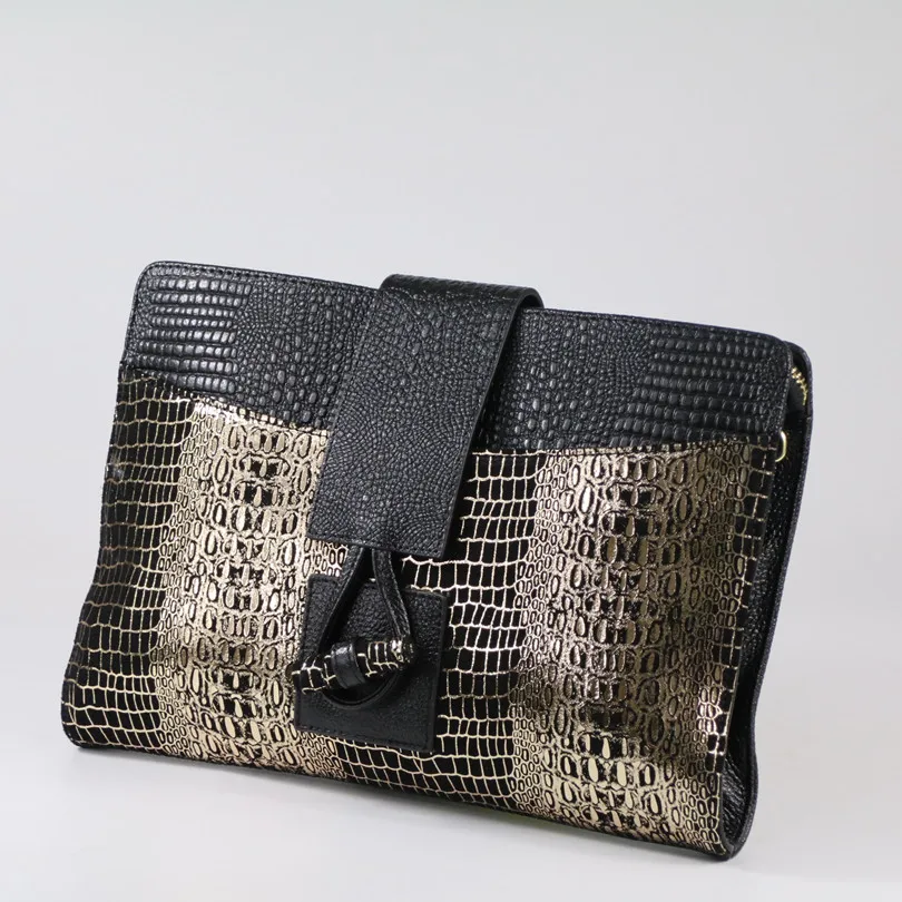 Женская сумка-клатч из натуральной кожи, новая мода, крокодиловая сумка-конверт, сумка через плечо, вечерняя сумка~ 16B56