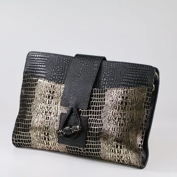 

Genuine Leather Women Clutch Bag\Handbags 2019 New Fashion Crocodile Envelope Shoulder Bag\Messenger Bag Evening Bag~16B56