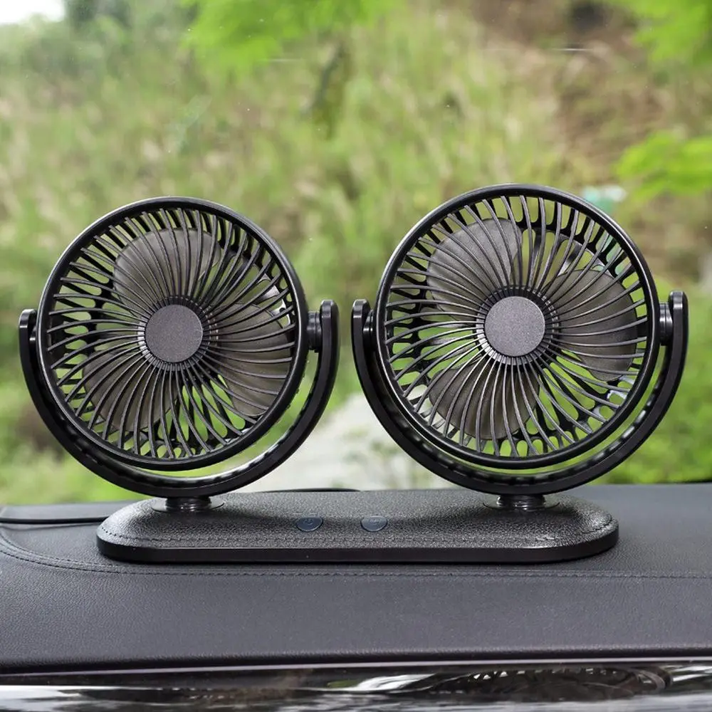 

Portable Car Fan Air Conditioner 12V 360 Degree Adjustable Car Auto Air Cooling USB 3 Speed Regulation Low Noise Dual Head Fan