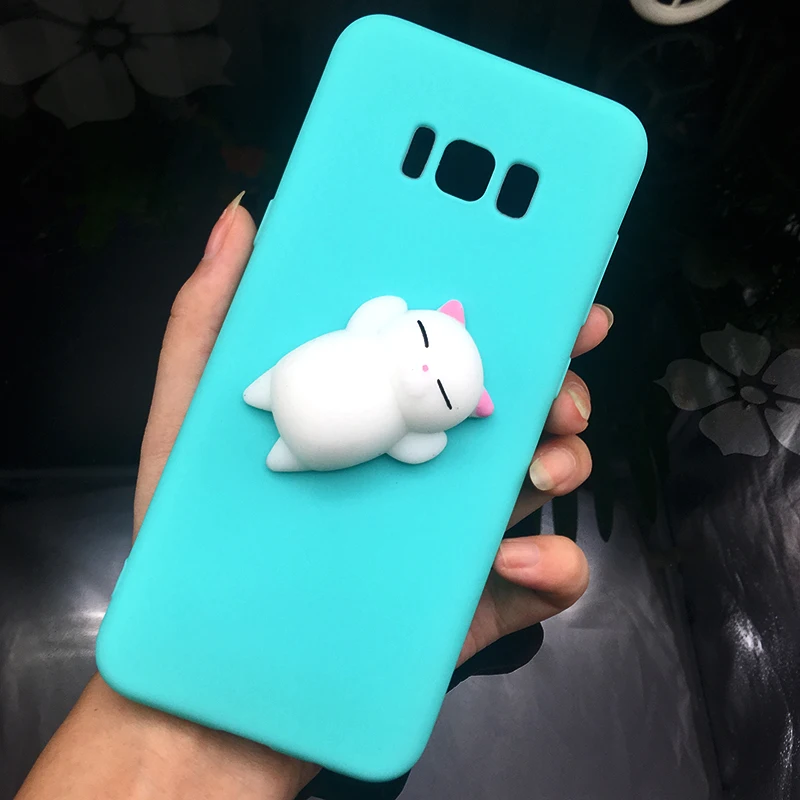 3d Squishy Cat Silicon TPU Soft Cases For Samsung Galaxy S8 S9 plus S7 S6 J3 J5 J7 2017 j510 J710 j310 A6 Candy Back phone Cover (9)