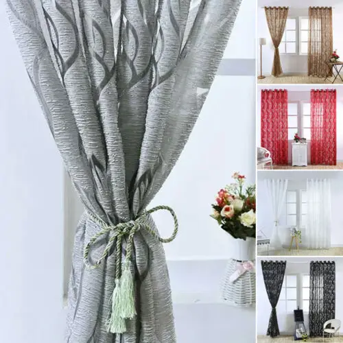 

Tulle Window Curtain Embroidered Sheer For Kitchen Living Room Sheer Curtains