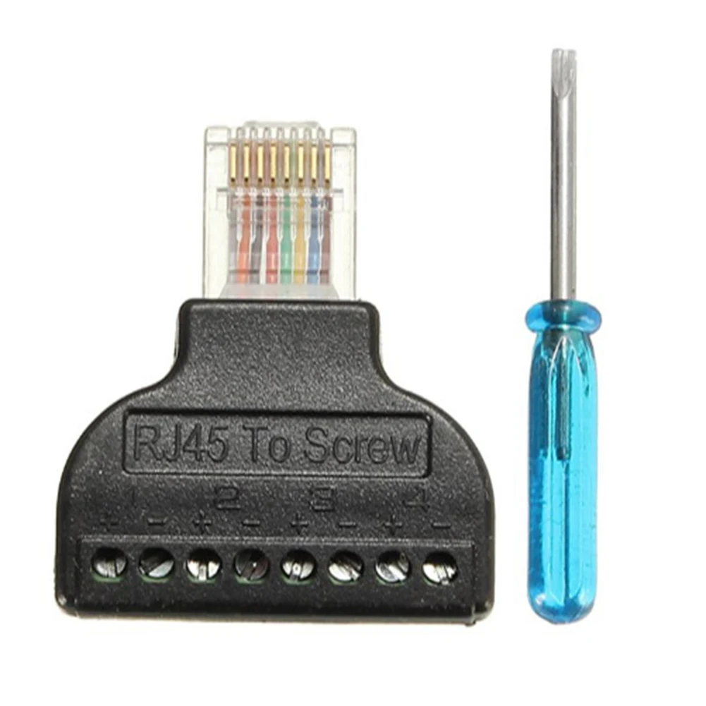 Винт терминальный адаптер RJ45 Ethernet Мале 8-контактный AV Винтовая клемма адаптер Блок преобразователя Plug Аксессуары системы видеонаблюдения