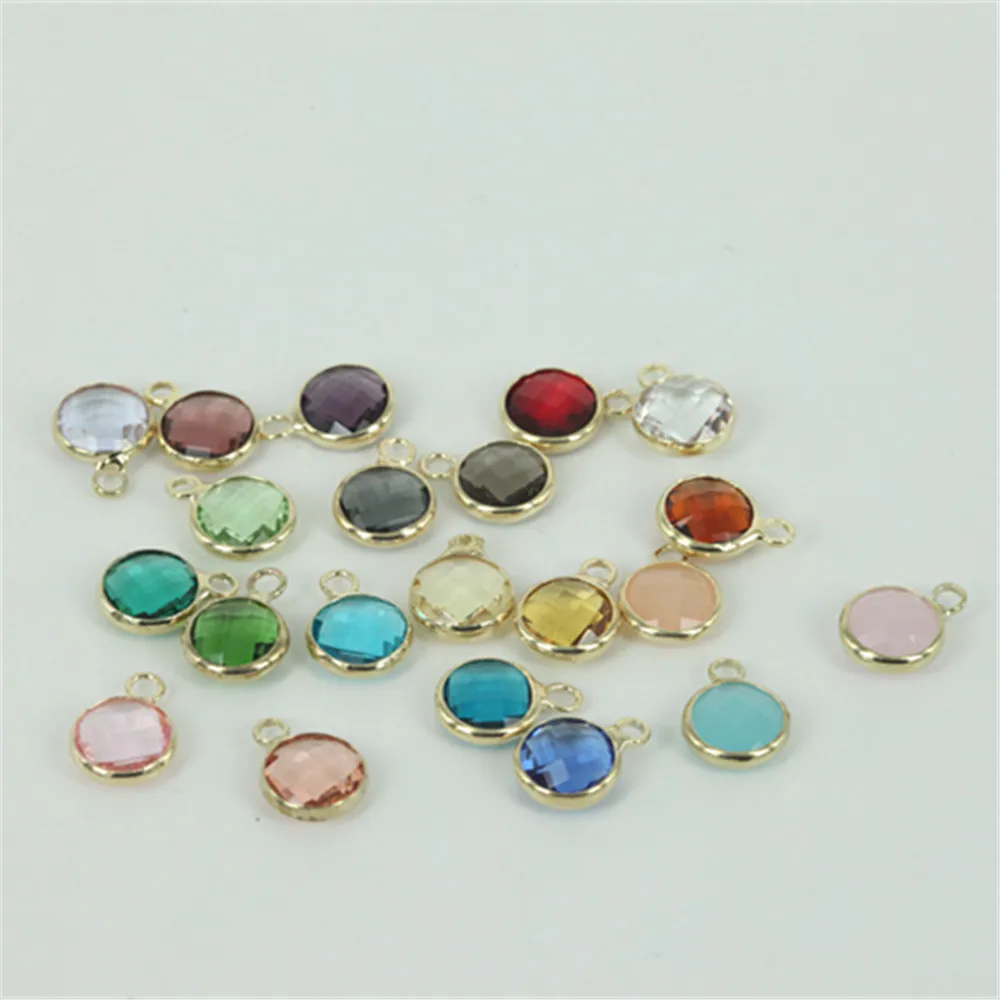 50pcs Crystal 8mm / 10mm Birthstone Round Pendant Connector Glass Beads for Jewelry DIY jewelry making material | Украшения и
