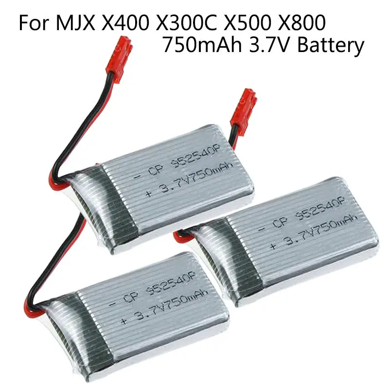 

Free shipping! 3.7V 750mAh Li-Po Battery For MJX X400 X300C X800 X500 RC Drone Quadcopter 3Pcs