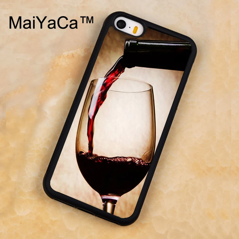 MaiYaCa Classy Red Wine Glass Case For iPhone 5 5s SE Case Rubber Soft