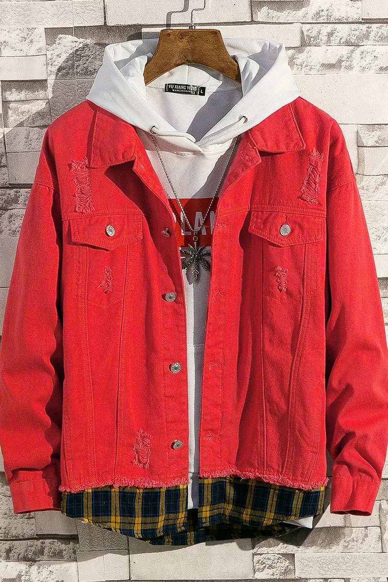 red jean jackets
