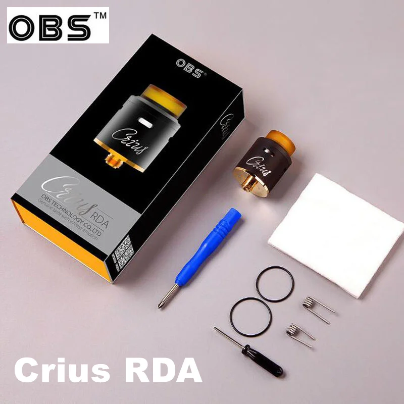

100% Original OBS Crius RDA Innovative Dual Coils Build Tank 24mm diameter Vaporizer Atomizer