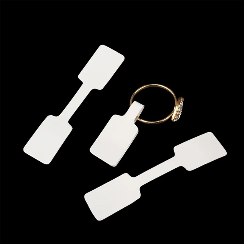 100pcs/Lot 1.2x6cm White Paper Jewelry Display Card Labels Ring Sticker