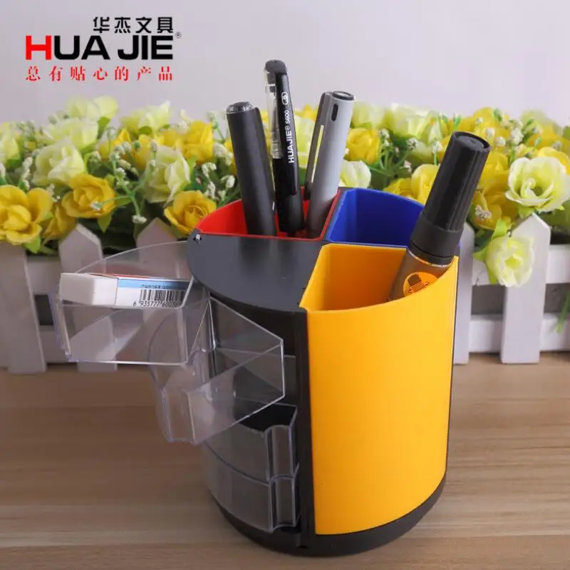 

HUAJIE New Fashion Business Four Layers Of Transparent Small Drawer Multifunctional Office High-end Desktop Storage Pen Holder