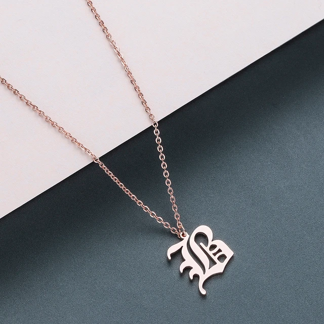 Todorova Old English Capital Initial A-z Letter Pendant