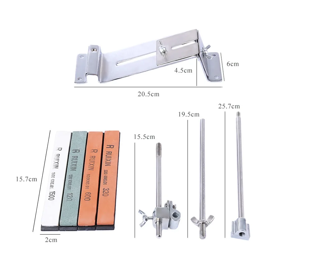 RUIXINPRO Professional Knife Sharpener Kitchen Grinder Sharpening System with 4 Grindstone