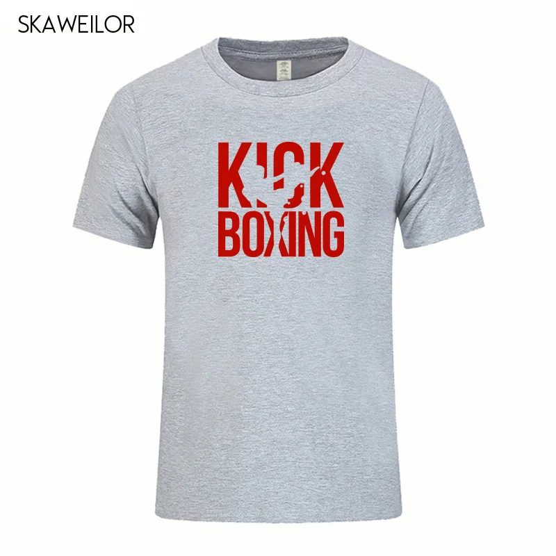 Kick Boxinger MMA мужская футболка хлопковые летние футболки с коротким рукавом для мужчин хип-хоп Уличная одежда крутые топы высокого качества - Цвет: Gray