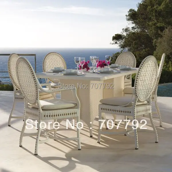 Новая и модная уличная мебель 6 местный Плетеный обеденный набор|outdoor furniture|furniture