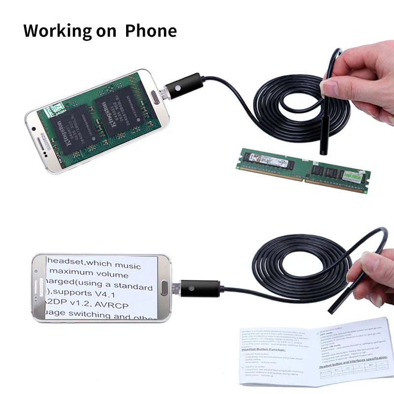 Antscope эндоскопа 7 мм 2 м 5 10 HD USB Android Endoscopio Камера бороскоп эндоскоп инспекции
