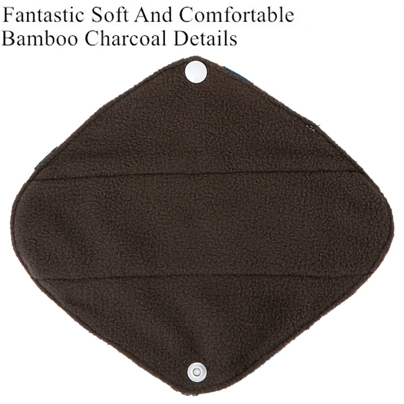 [simfamily] 10 PC Reusable Waterproof Bamboo Charcoal Cloth Panty Liner,Mixed Color, Selling
