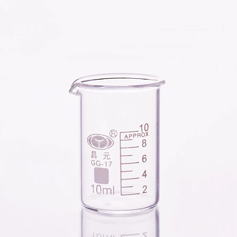 

5pcs Beaker in low form,Capacity 10ml,Outer diameter=26mm,Height=35mm,Laboratory beaker