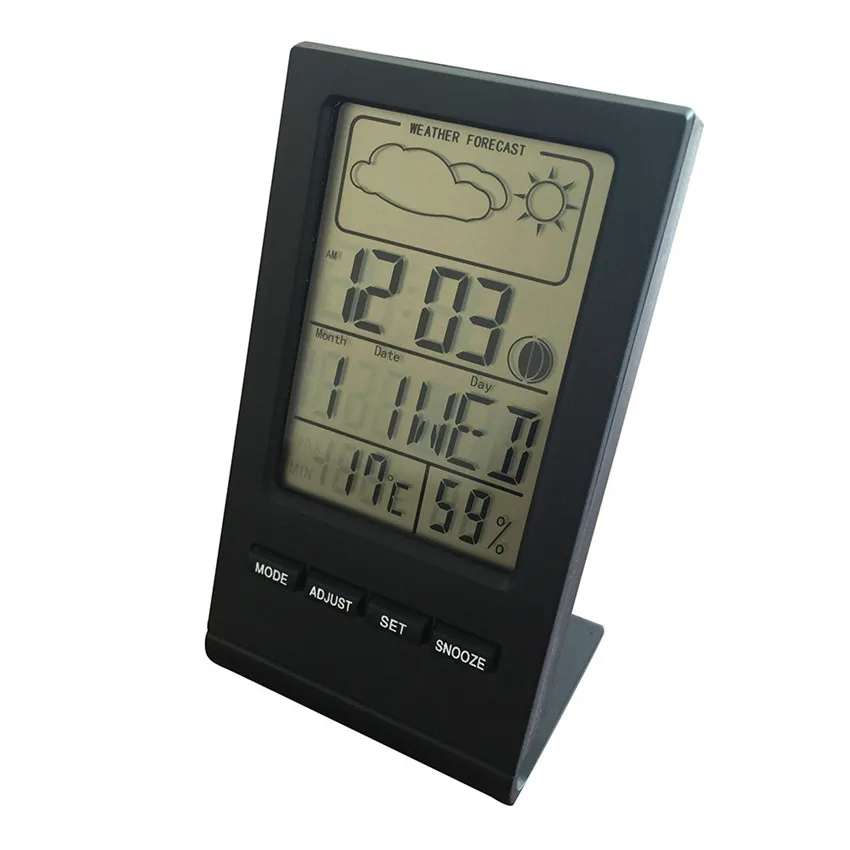 new arrival multifunctional Electronic Temperaturer Digital LCD Hygrometer With Clock Date Weather Forecast#30