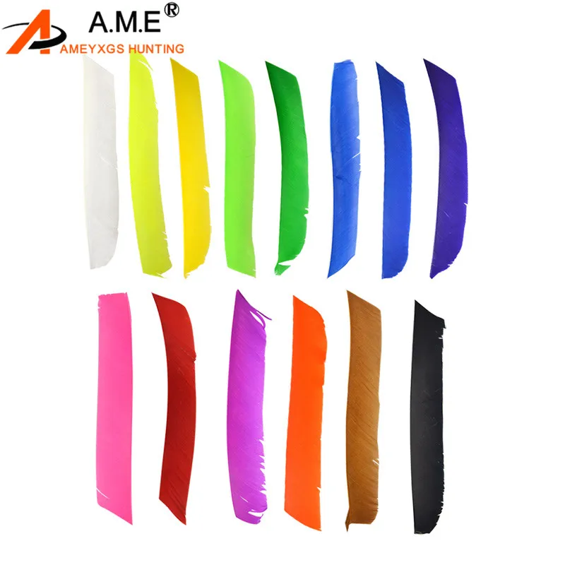

50Pcs Archery Fletches Arrow Natural Feathers 14 Color Turkey Feather For Compound Recurve Bow Hunting Shooting Accessories