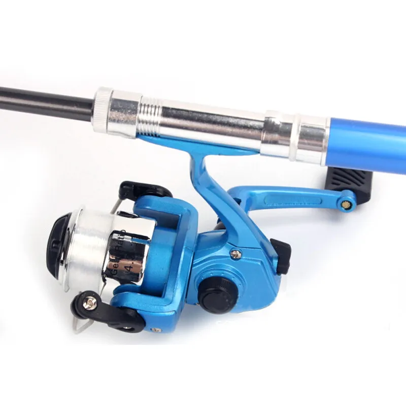 

Mini Aluminum Portable Pocket Pen Shape Fishing Fish Rod Pole + Fishing Reel Fish Fishing Accessories Gold Red Blue Wholesale