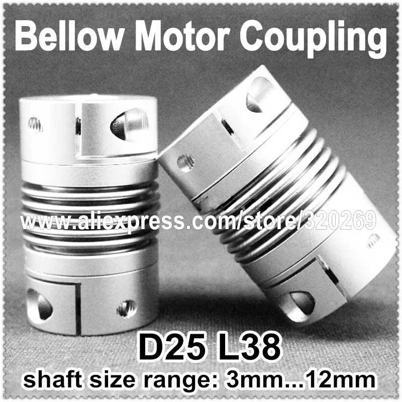 R+w Shaft Coupler Flexible Zerobacklash Bellows Motor Coupling D25 6 6