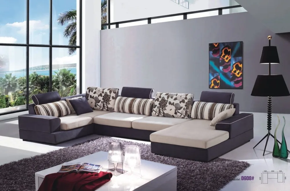 

Modern washable velvet fabric corner sofa set living room sofa China wooden frame U shape