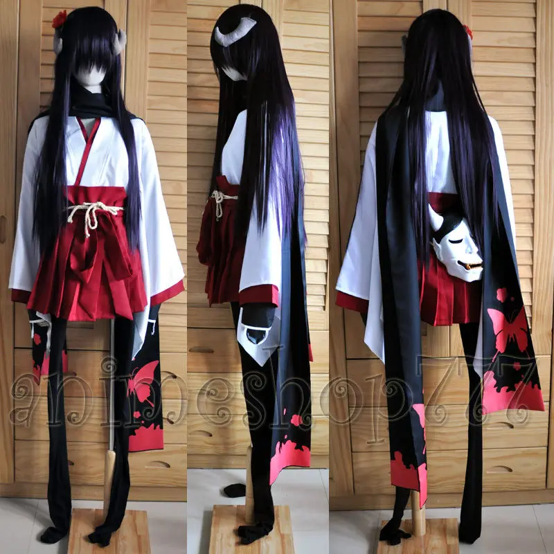 

Hot anime Inu x Boku SS Shirakiin Ririchiyo Cosplay Costume Wig Mask full set Free Shipping