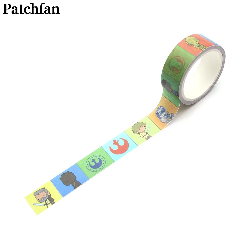 Patchfan милый мультфильм Забавный DIY Скрапбукинг дети клейкая бумага Васи Маскировочная Лента Печатный узор наклейки a74