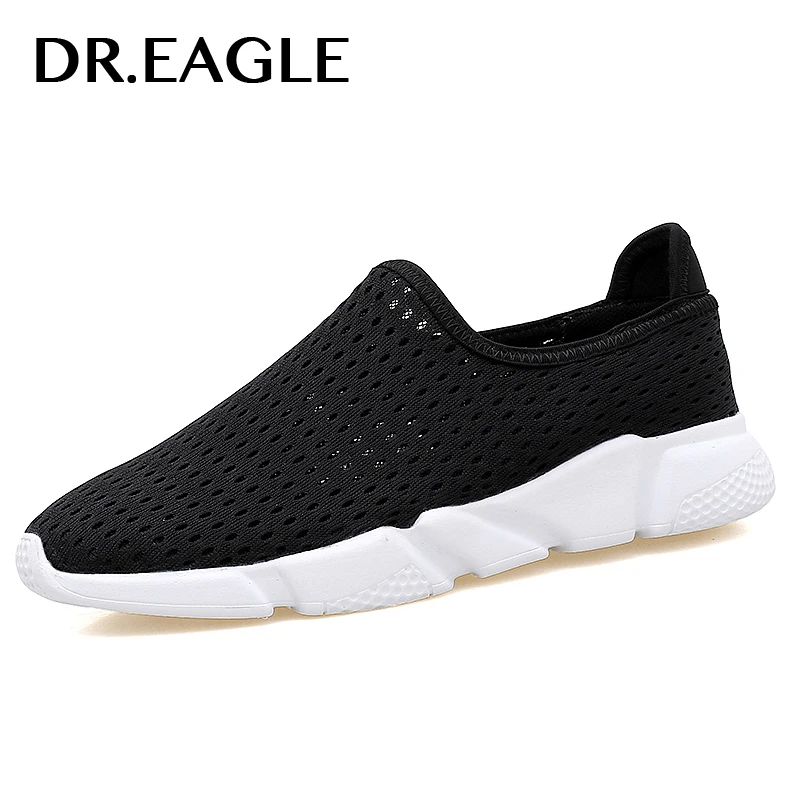 

DR.EAGLE Men sports shoes male Outdoor black running shoes for men air mesh men sneakers White free flexible light men sneaker