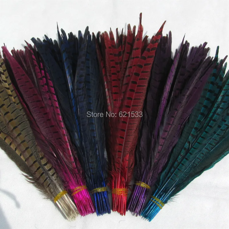 

50pcs/lot!12-14"30-35cm Dyed Perfect Ringneck Pheasant Tail Feathers for Crafting Projects,Floral Decoration Or Home Decoration,