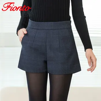 

1PC Plaid Shorts Women Elastic High-waisted Cotton Wool Slim Short Pants With Pockets Female Casual Plus Size Shorts A1843