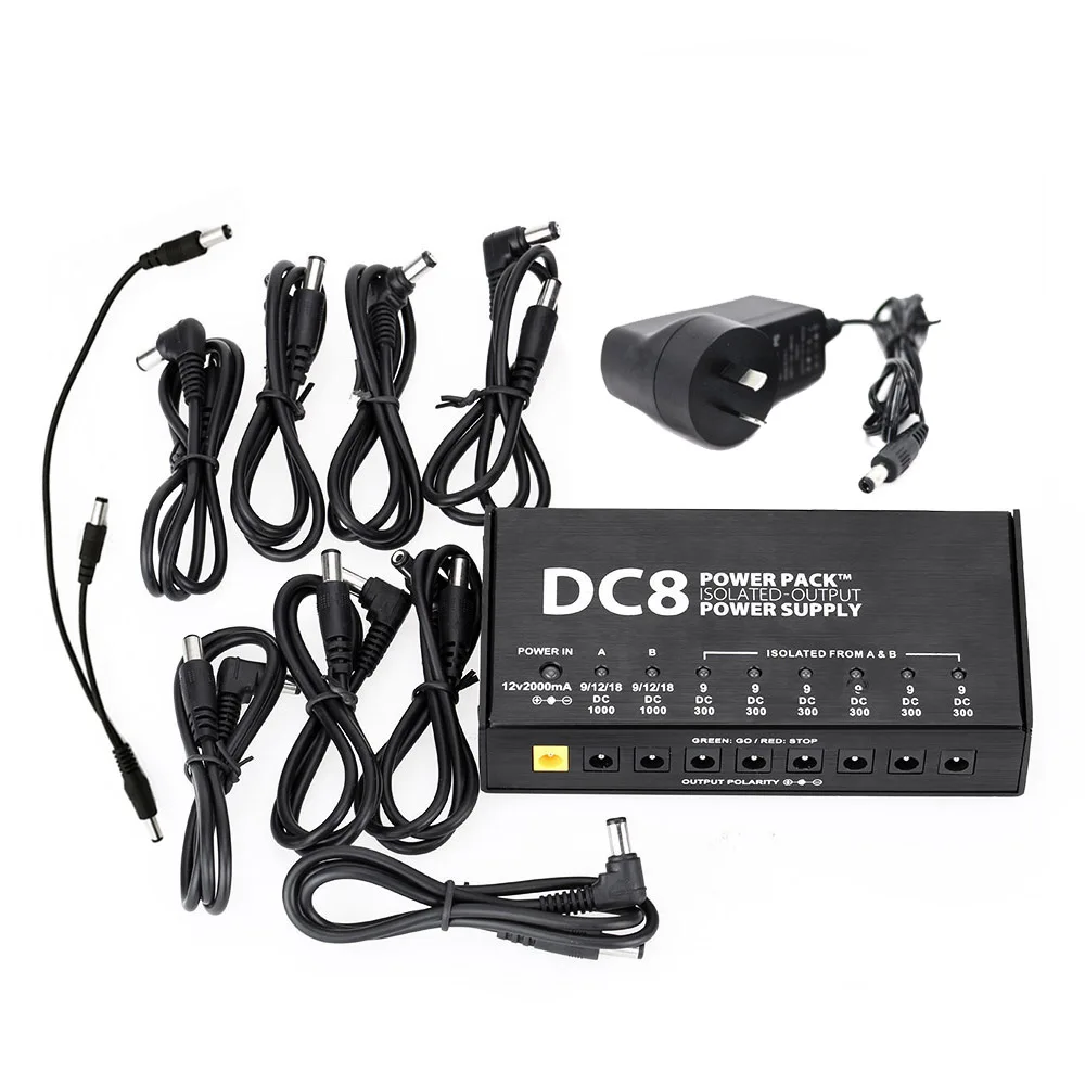 VITOOS DC8 портативный Электропитание для гитарных эффектов 8 изолированных выходов 6