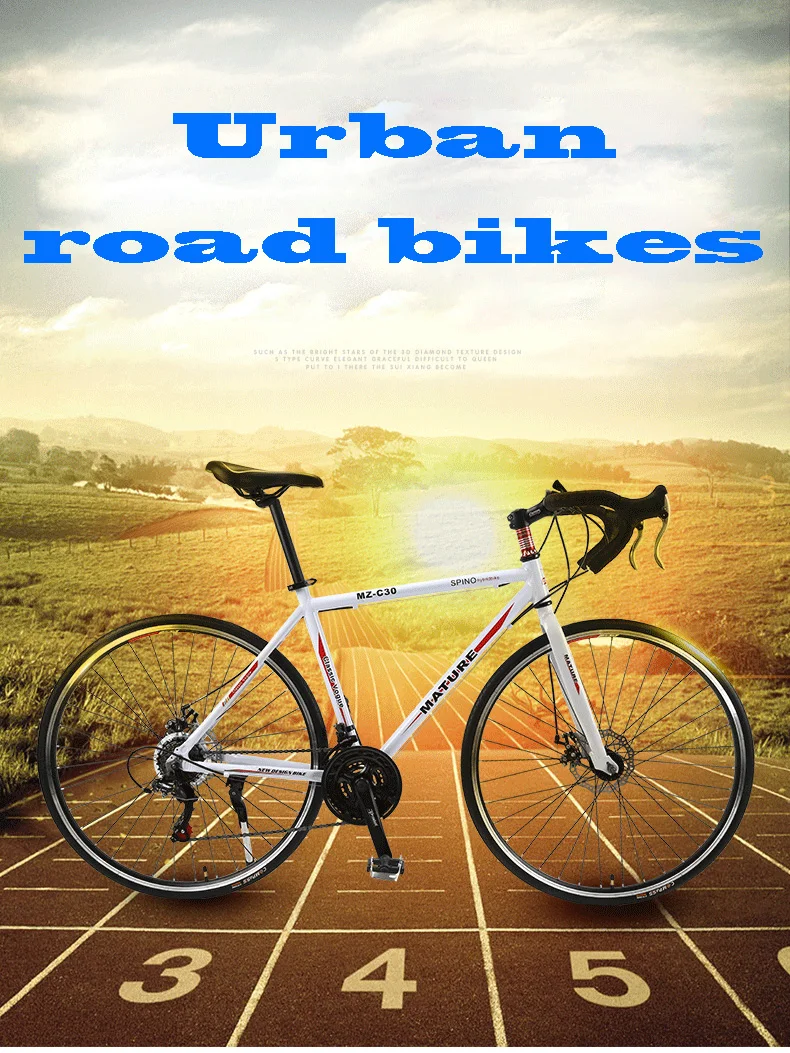 Cheap Aluminum alloy road bicycle, variable speed, disc brake 700C  jinmaizhuo 0