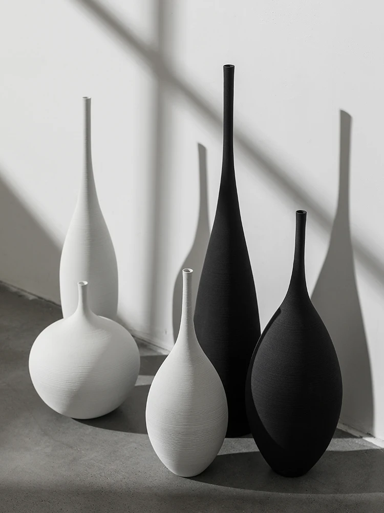

Nordic Simple Original Hand Drawing Vase Set-up Living Room Model Craft Ceramic Flower Set Vase Decoration Home Study Room