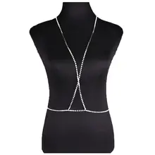 Sexy Rhinestone Bikini Beach Jewelry Rhinestone Necklaces Summer Women Accessories #4 Silver