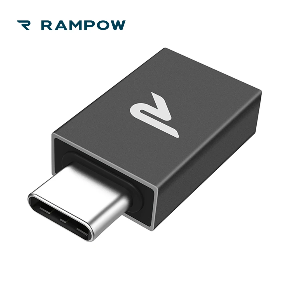 

[Lifetime Warranty] RAMPOW OTG USB C Adapter 5V/3A Type C Adapter 5Gbps Data Transfer QC3.0 Fast Charging Adapter for Samsung S9